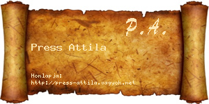 Press Attila névjegykártya